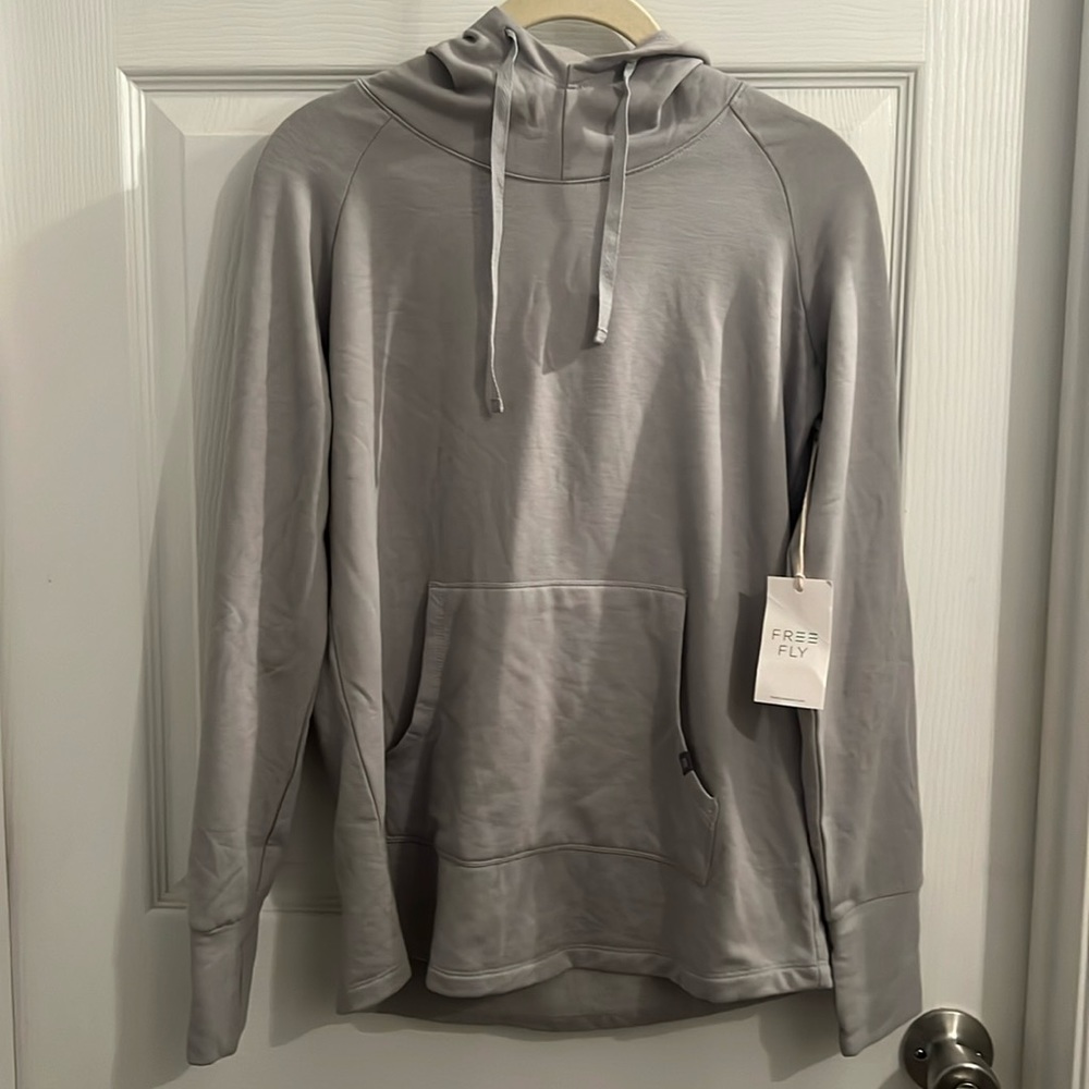 Freefly Women’s Bamboo Lightweight Fleece Pullover Hoodie - Heather Ash - Size M